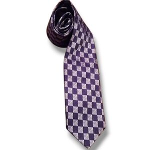 Ermenegildo Zegna Blue Silver Geometric Silk Tie